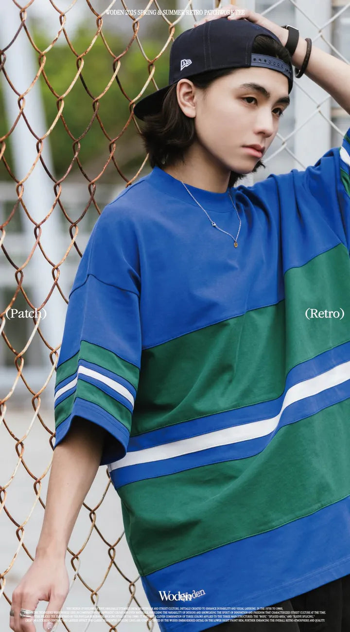 WODEN 2025 Spring & Summer 043 Retro Patchwork Tee