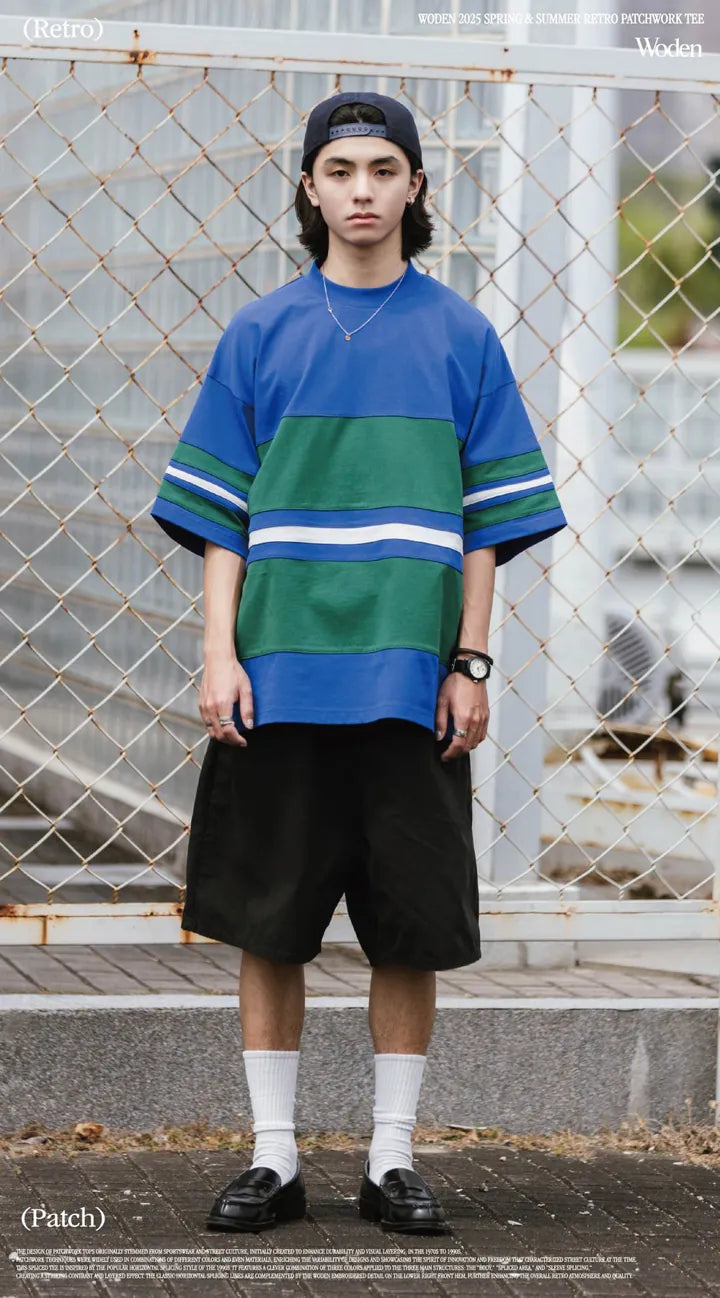 WODEN 2025 Spring & Summer 043 Retro Patchwork Tee