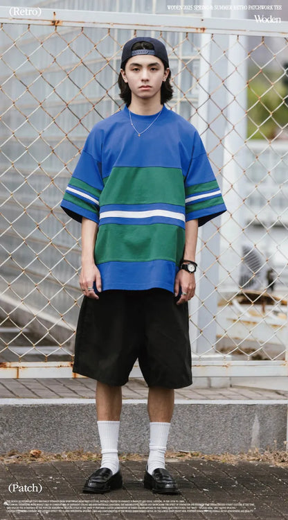 WODEN 2025 Spring & Summer 043 Retro Patchwork Tee