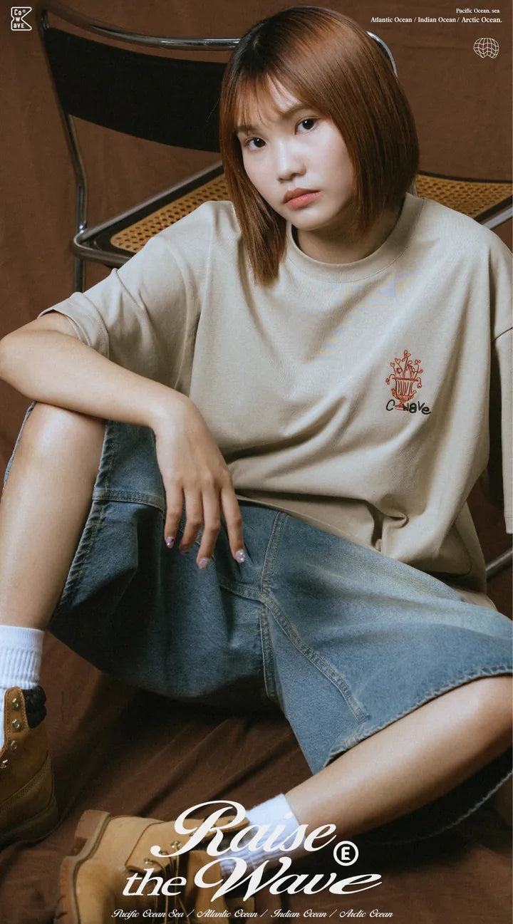 COWAVE 2025 Spring & Summer Doodle Flowers Tee