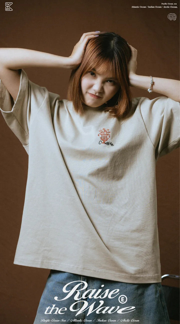COWAVE 2025 Spring & Summer Doodle Flowers Tee