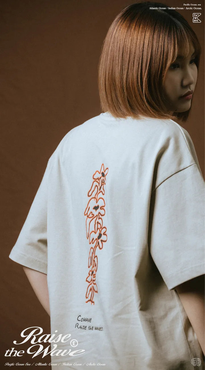 COWAVE 2025 Spring & Summer Doodle Flowers Tee