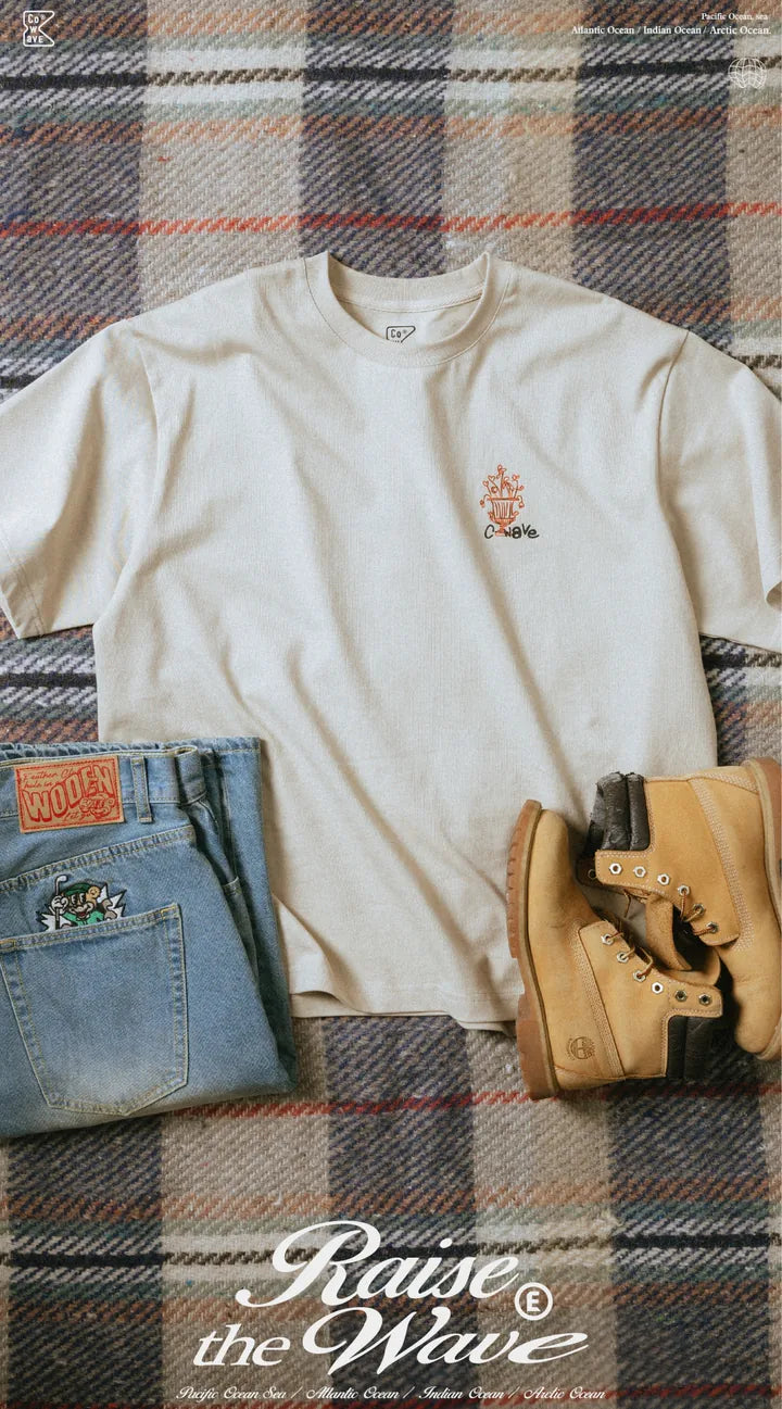 COWAVE 2025 Spring & Summer Doodle Flowers Tee