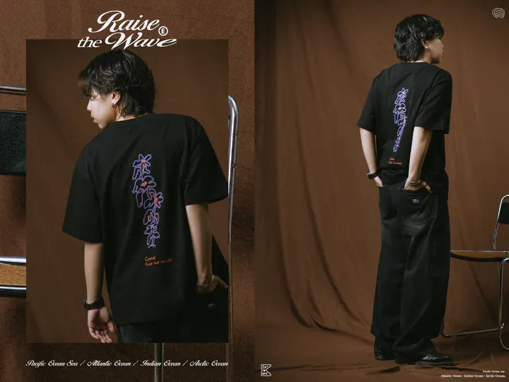 COWAVE 2025 Spring & Summer Doodle Flowers Tee