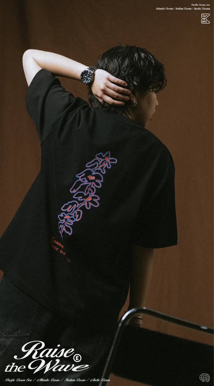 COWAVE 2025 Spring & Summer Doodle Flowers Tee