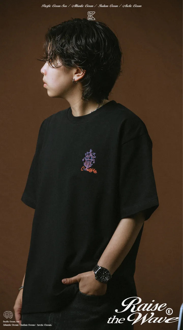 COWAVE 2025 Spring & Summer Doodle Flowers Tee