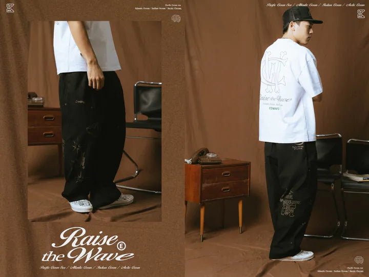 COWAVE 2025 Spring & Summer Doodle Doubleknee Pants