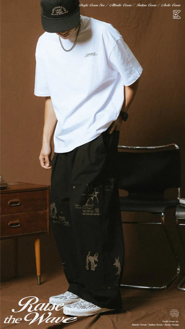 COWAVE 2025 Spring & Summer Doodle Doubleknee Pants