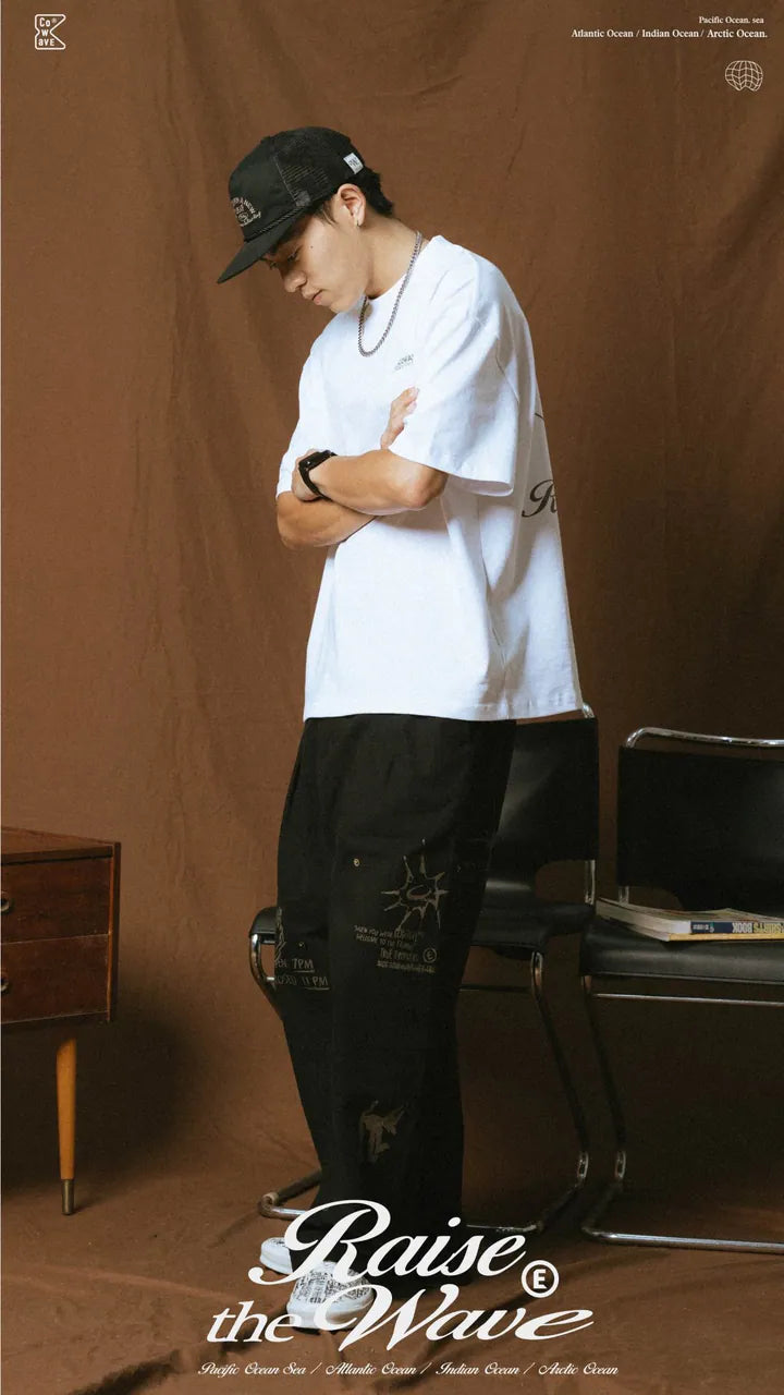 COWAVE 2025 Spring & Summer Doodle Doubleknee Pants