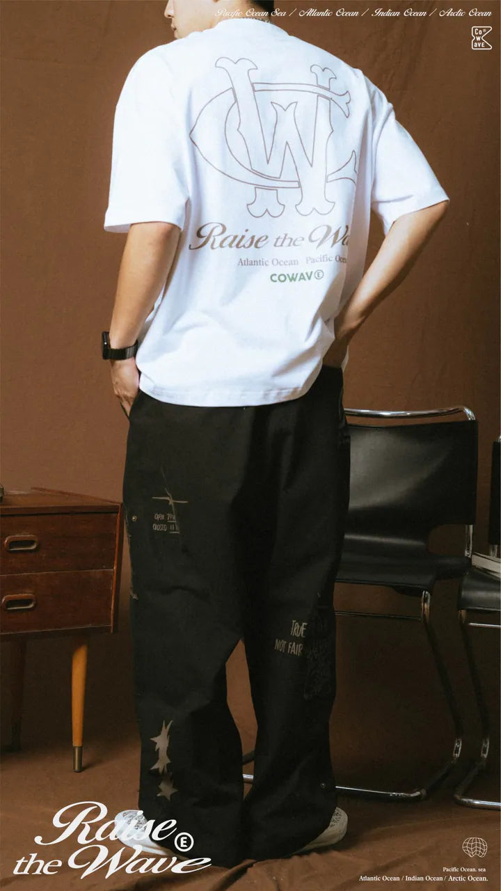 COWAVE 2025 Spring & Summer Doodle Doubleknee Pants