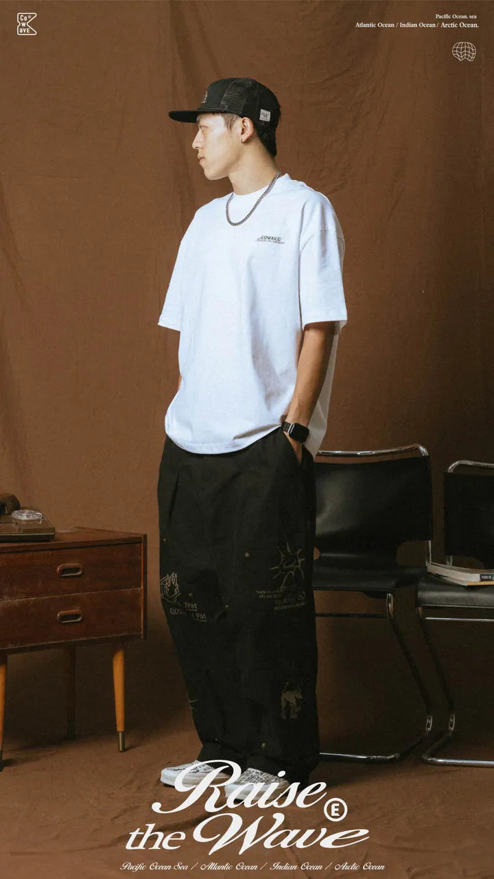COWAVE 2025 Spring & Summer Doodle Doubleknee Pants