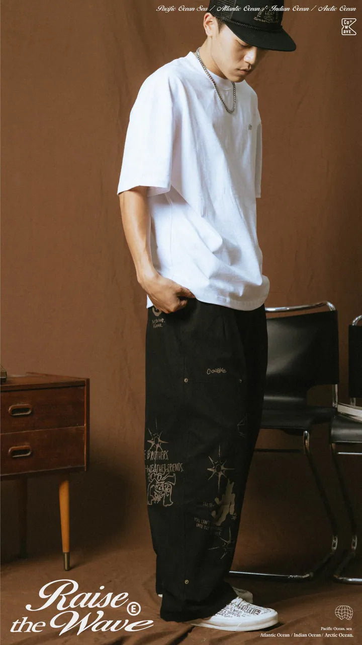 COWAVE 2025 Spring & Summer Doodle Doubleknee Pants