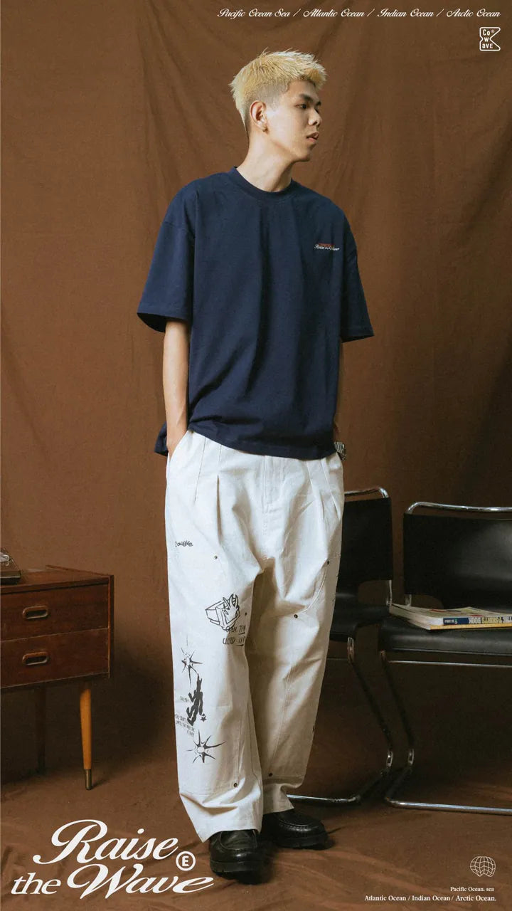 COWAVE 2025 Spring & Summer Doodle Doubleknee Pants