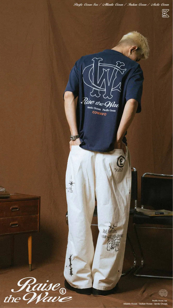 COWAVE 2025 Spring & Summer Doodle Doubleknee Pants