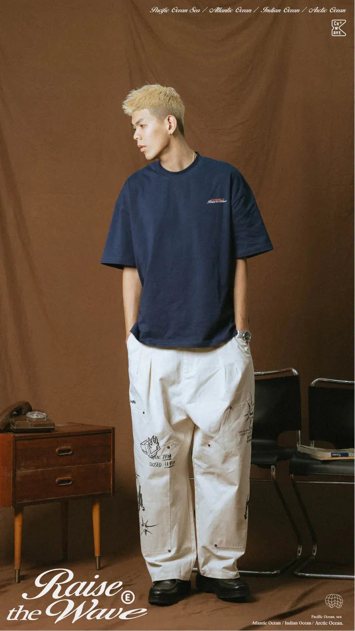 COWAVE 2025 Spring & Summer Doodle Doubleknee Pants