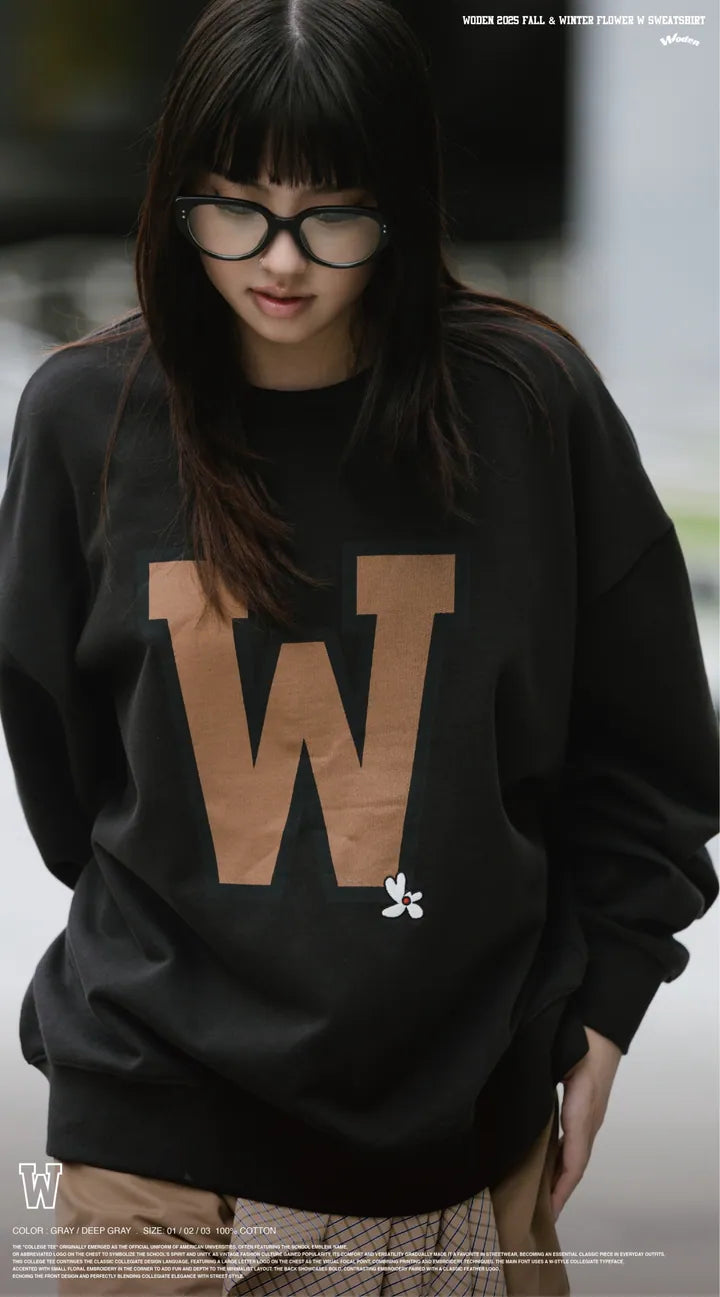 WODEN 2025 Fall & Winter 008 Flower W Sweatshirt