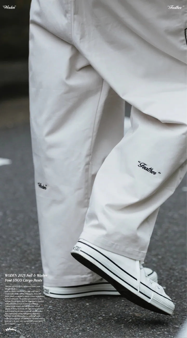 WODEN 2025 Fall & Winter 009 Font LOGO Cargo Pants
