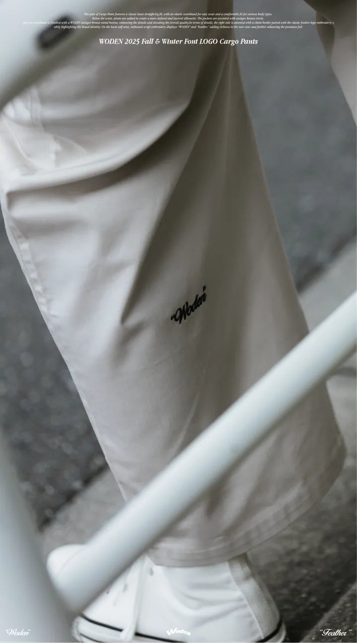 WODEN 2025 Fall & Winter 009 Font LOGO Cargo Pants