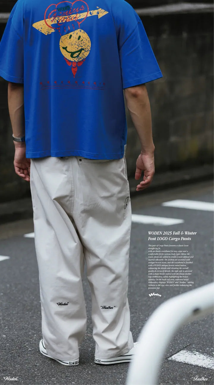 WODEN 2025 Fall & Winter 009 Font LOGO Cargo Pants