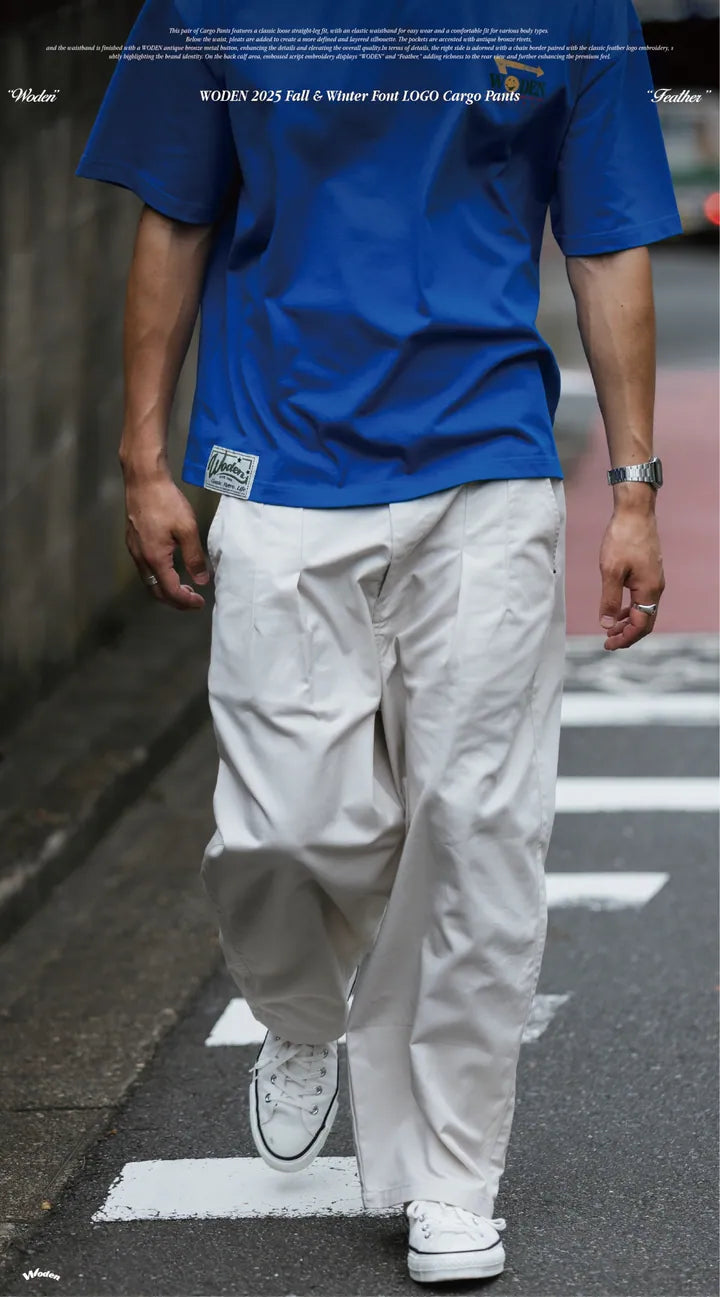WODEN 2025 Fall & Winter 009 Font LOGO Cargo Pants