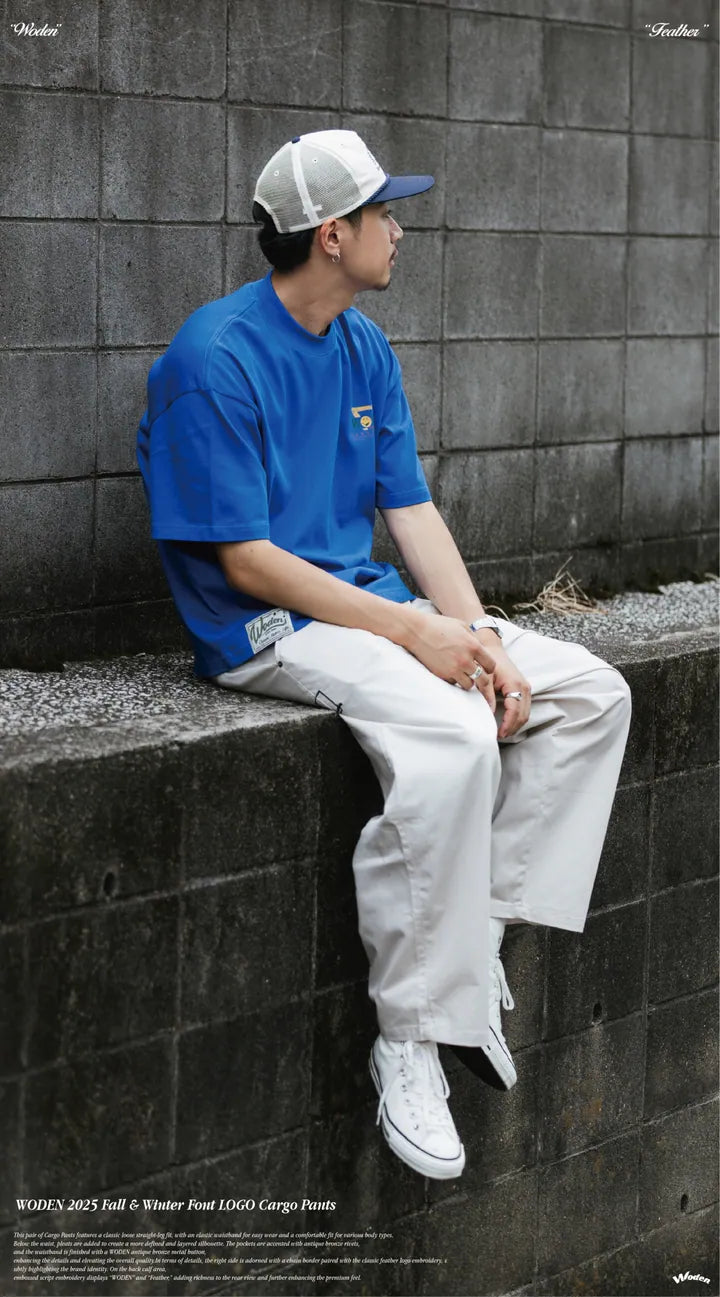 WODEN 2025 Fall & Winter 009 Font LOGO Cargo Pants