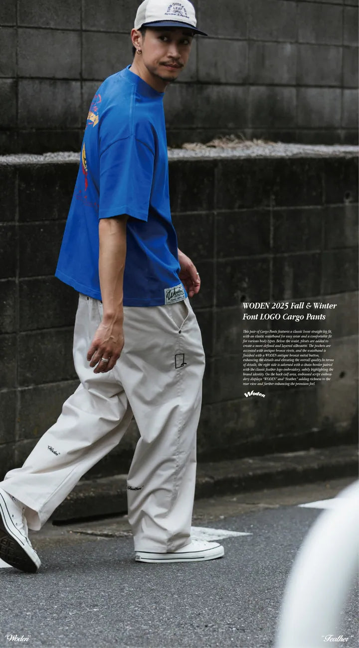 WODEN 2025 Fall & Winter 009 Font LOGO Cargo Pants