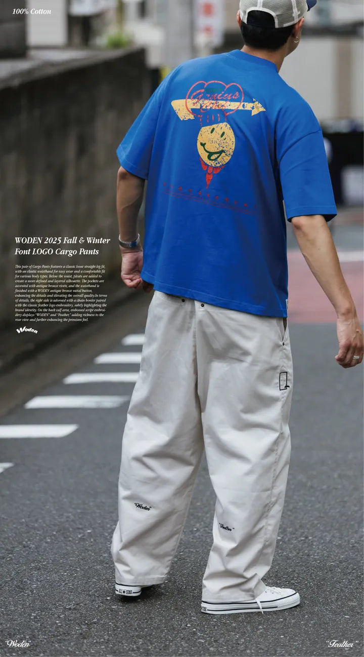 WODEN 2025 Fall & Winter 009 Font LOGO Cargo Pants