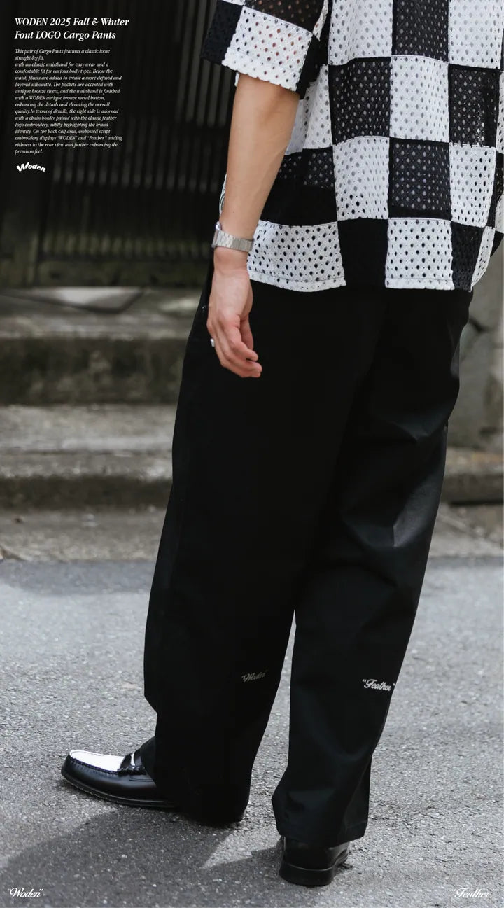 WODEN 2025 Fall & Winter 009 Font LOGO Cargo Pants