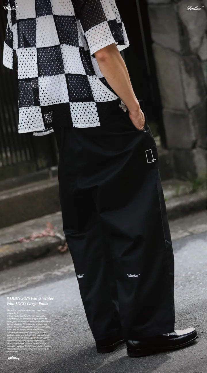WODEN 2025 Fall & Winter 009 Font LOGO Cargo Pants