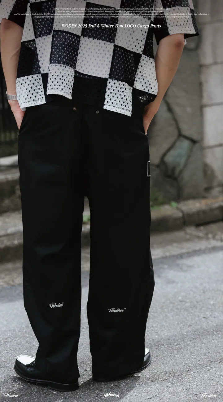 WODEN 2025 Fall & Winter 009 Font LOGO Cargo Pants