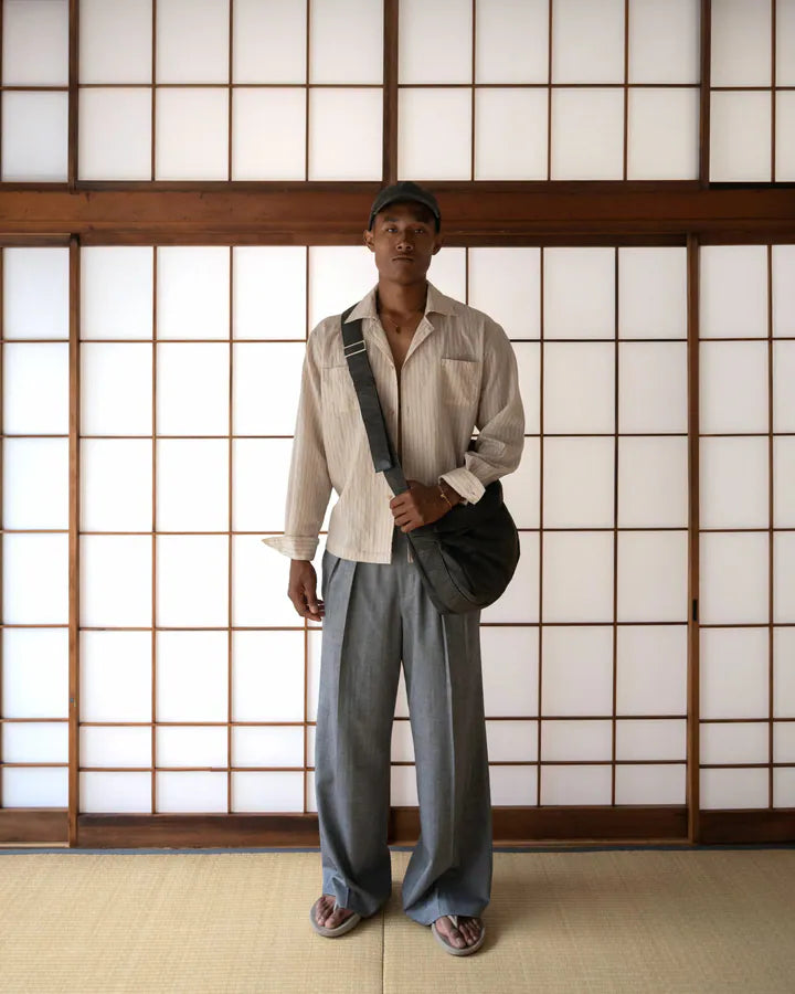 YANGI Wool-mixed Wide-legs Trousers