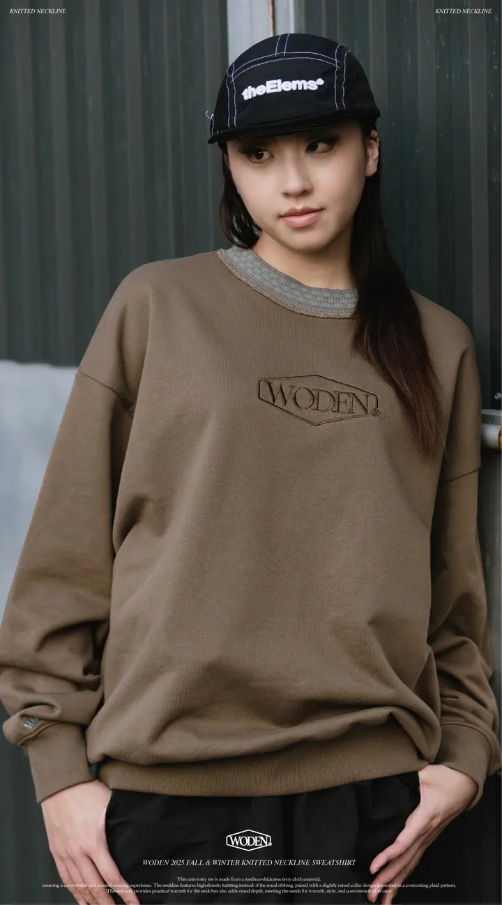 WODEN 2025 Fall & Winter 019 Knitted neckline Sweatshirt