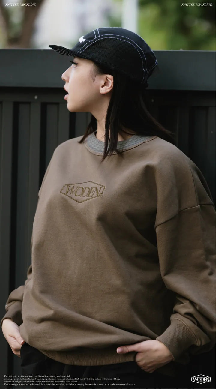 WODEN 2025 Fall & Winter 019 Knitted neckline Sweatshirt