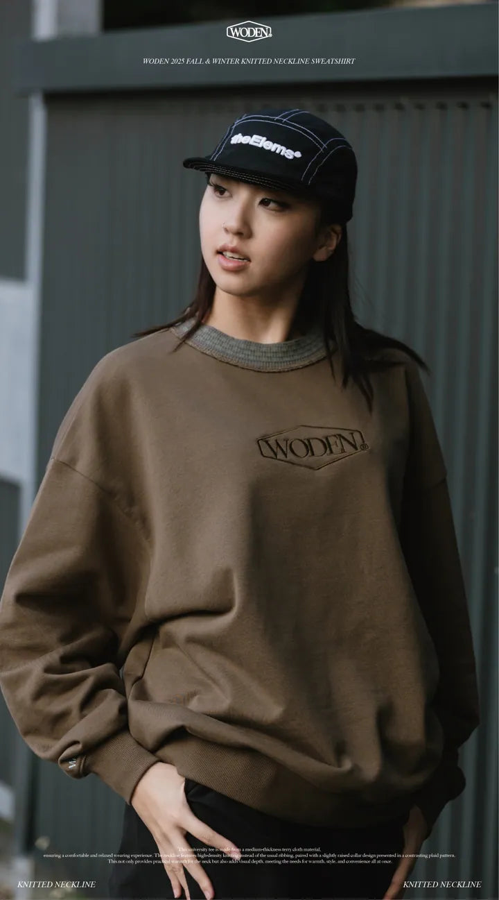 WODEN 2025 Fall & Winter 019 Knitted neckline Sweatshirt