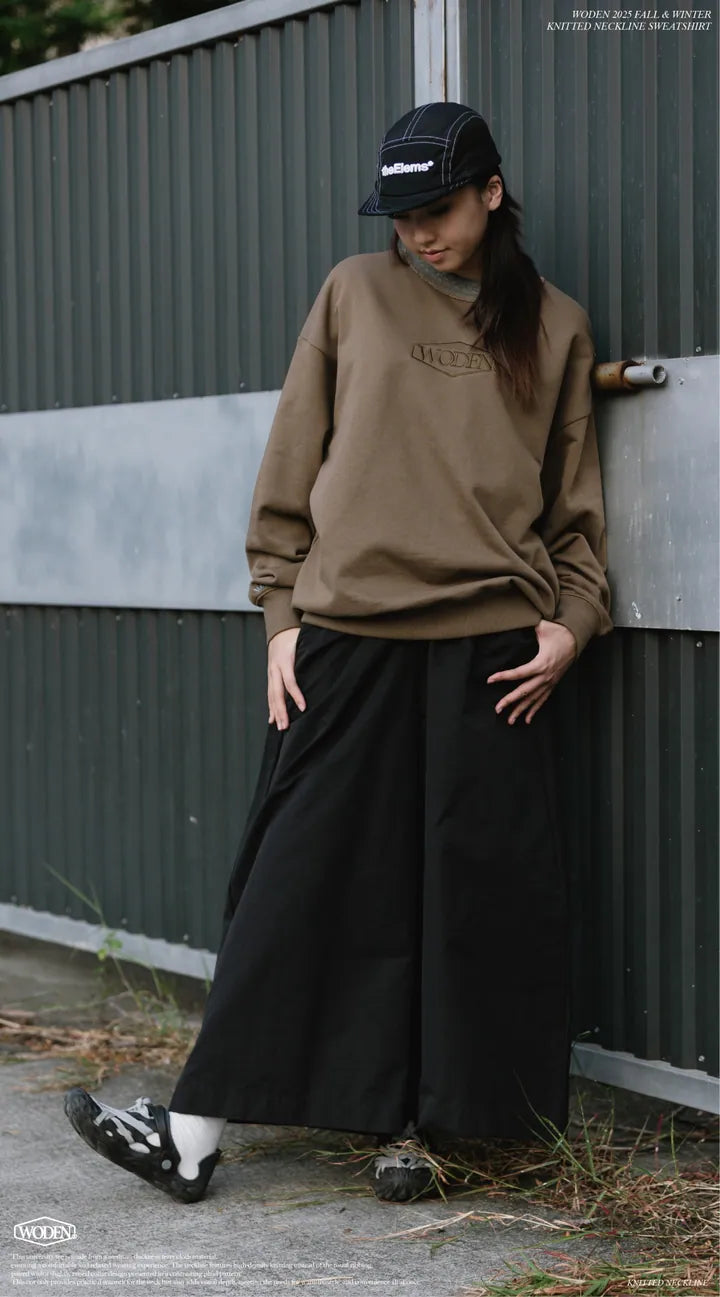 WODEN 2025 Fall & Winter 019 Knitted neckline Sweatshirt