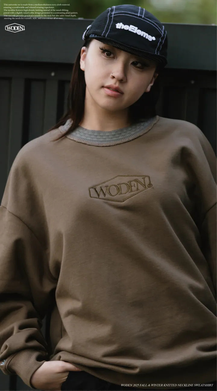 WODEN 2025 Fall & Winter 019 Knitted neckline Sweatshirt