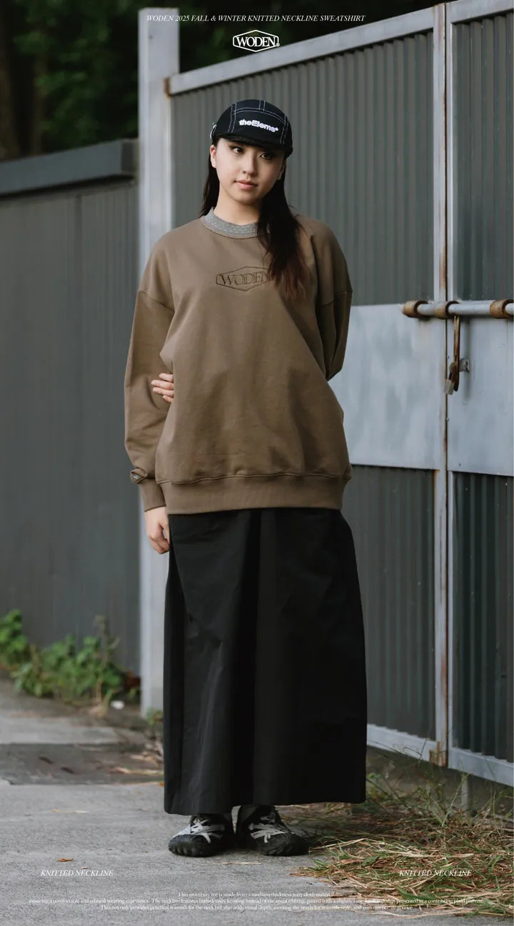 WODEN 2025 Fall & Winter 019 Knitted neckline Sweatshirt