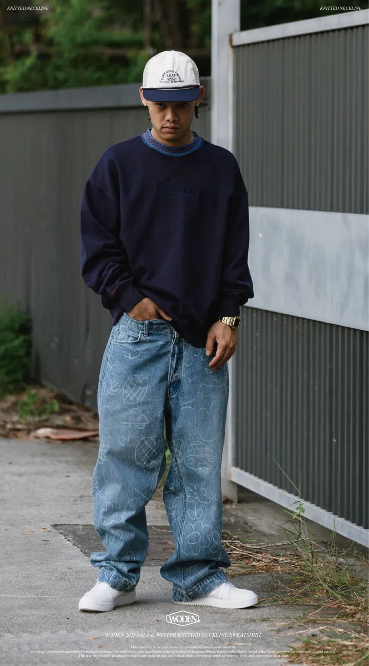 WODEN 2025 Fall & Winter 019 Knitted neckline Sweatshirt