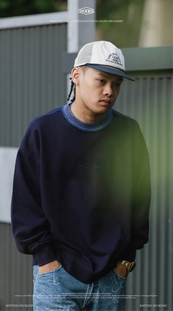 WODEN 2025 Fall & Winter 019 Knitted neckline Sweatshirt