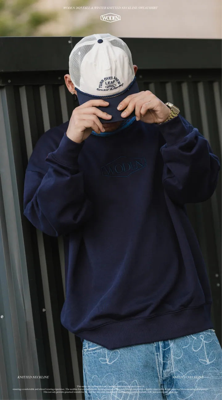 WODEN 2025 Fall & Winter 019 Knitted neckline Sweatshirt