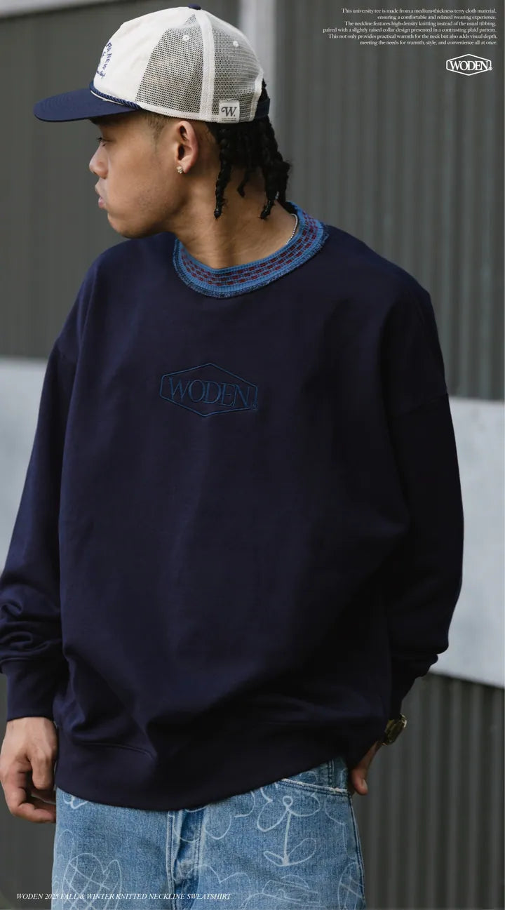 WODEN 2025 Fall & Winter 019 Knitted neckline Sweatshirt
