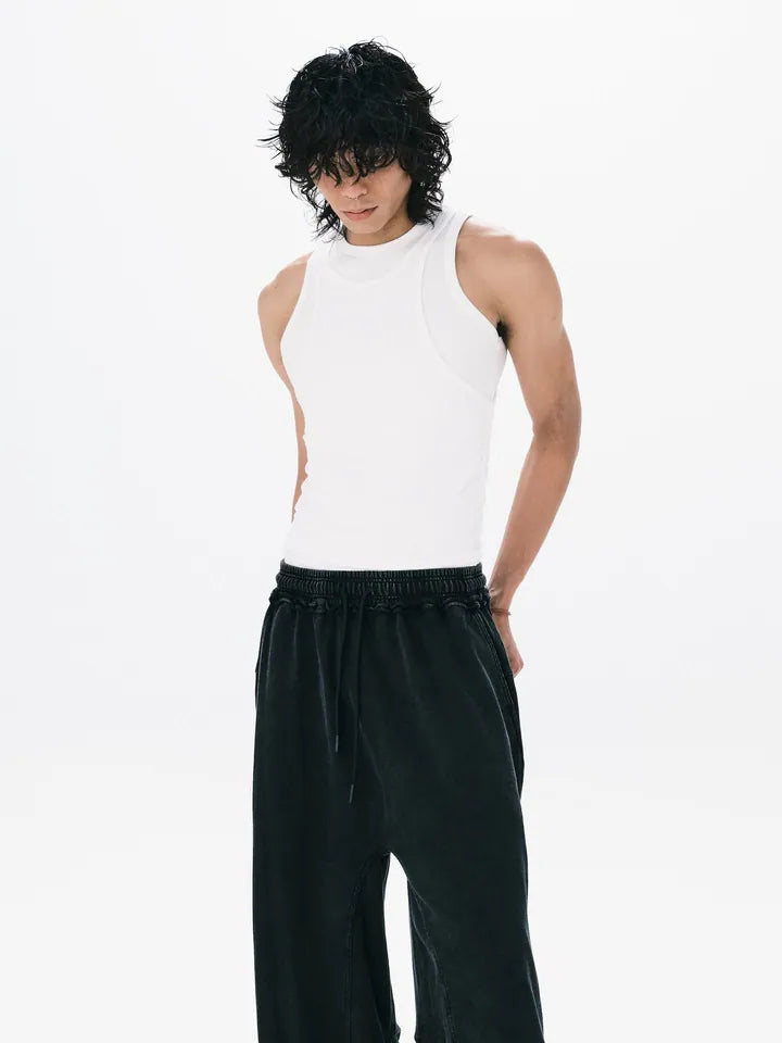 ANOWHEREMAN Double Layers Tank Top