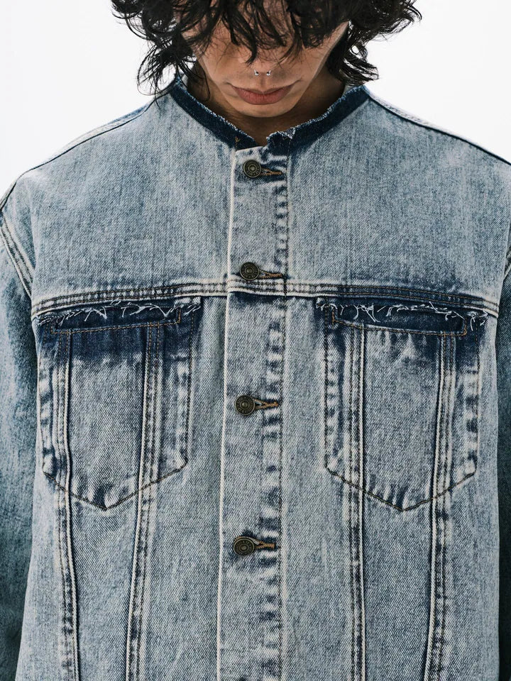 ANOWHEREMAN Washed Denim Jacket