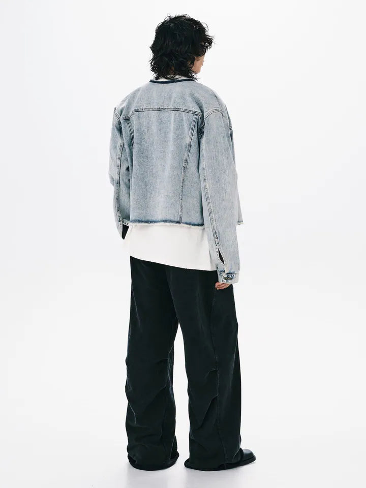 ANOWHEREMAN Washed Denim Jacket