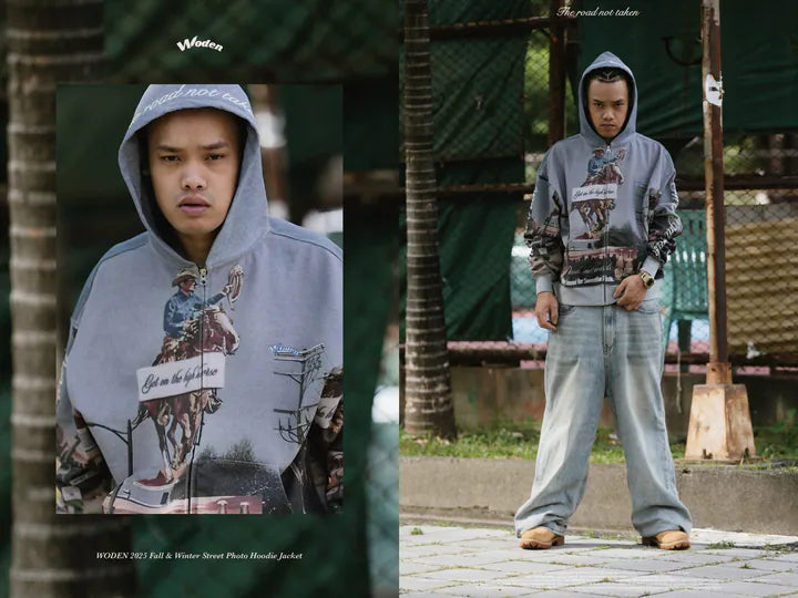 WODEN 2025 Fall & Winter 022 Street Photo Hoodie Jacket