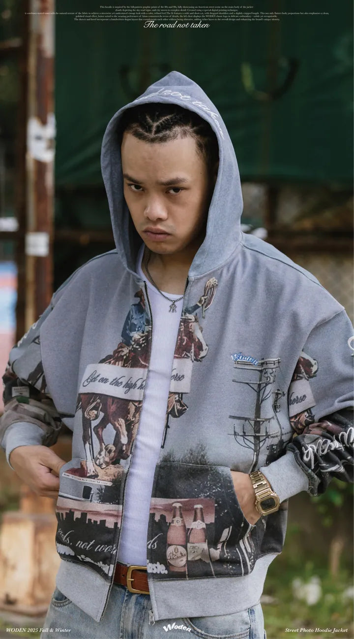 WODEN 2025 Fall & Winter 022 Street Photo Hoodie Jacket