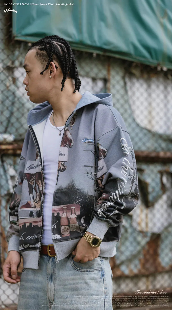WODEN 2025 Fall & Winter 022 Street Photo Hoodie Jacket