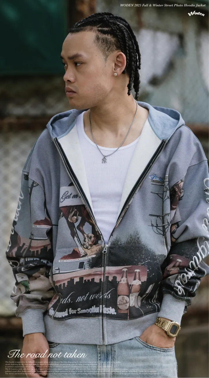 WODEN 2025 Fall & Winter 022 Street Photo Hoodie Jacket