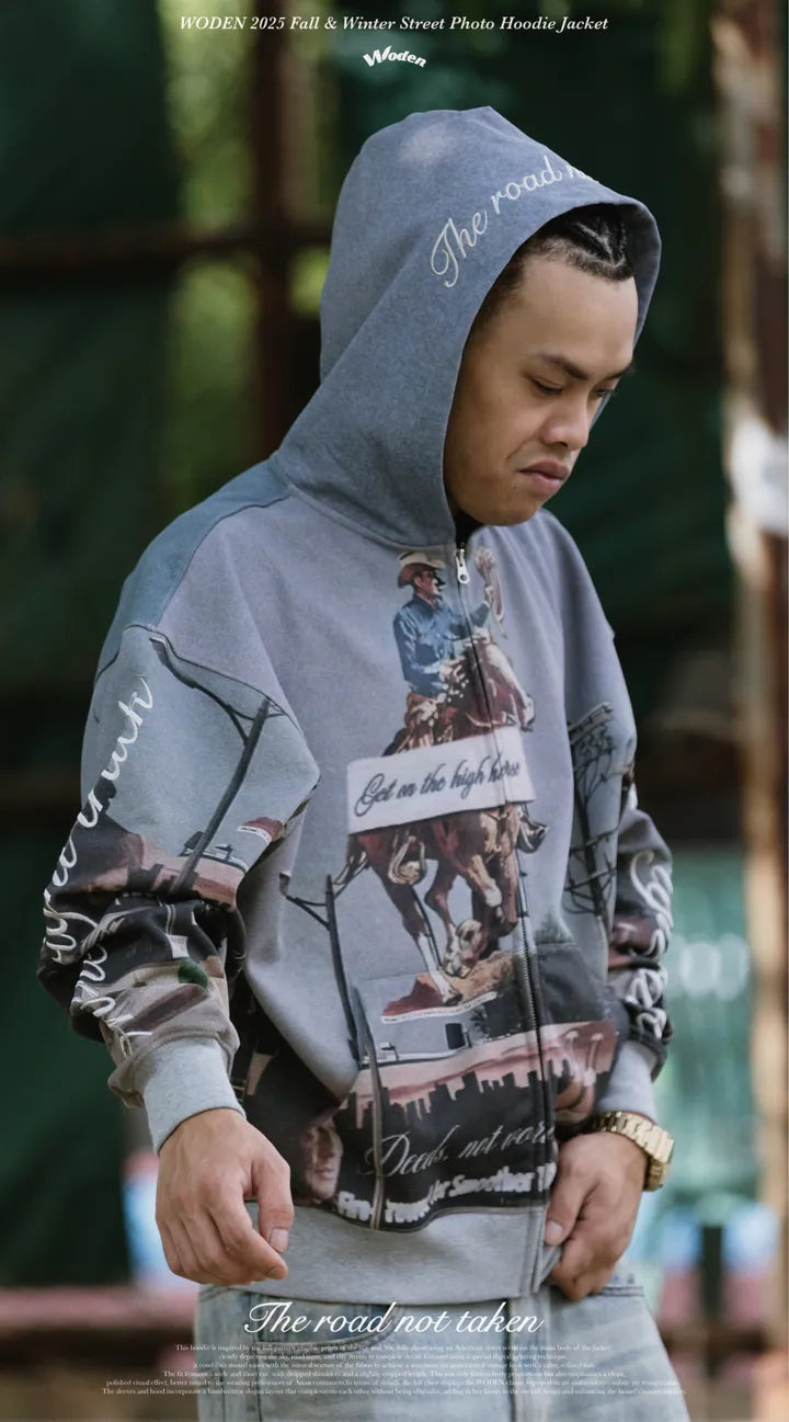 WODEN 2025 Fall & Winter 022 Street Photo Hoodie Jacket