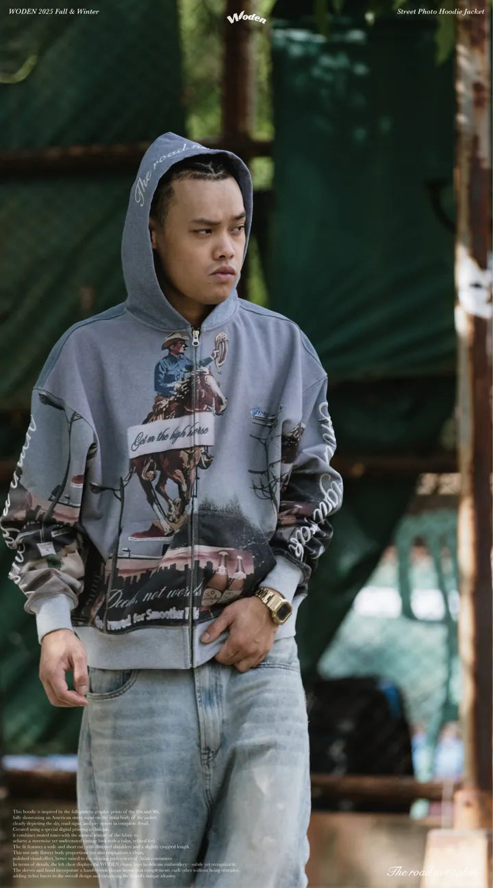 WODEN 2025 Fall & Winter 022 Street Photo Hoodie Jacket